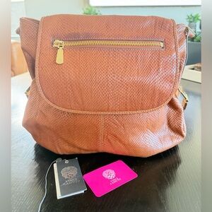 Vince Camuto Snake Embossed Leather Shoulder Bag.